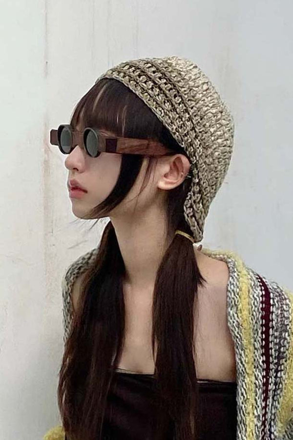 Vitelli Tunisian Square Top Lock Nut Collection Recycled Yarn Italy VTL-SS22_OKT021_LB-SCM-F Lime/Beige PV8
